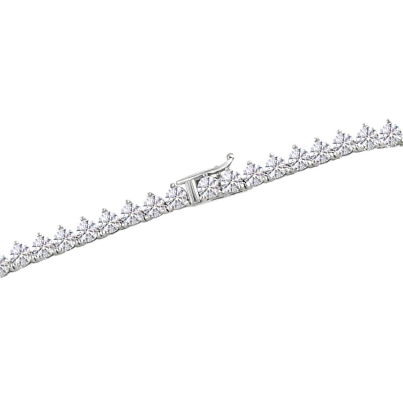 26Ct Diamond Tennis Necklace 3-Prong White Gold 18" Lab Grown