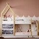 preview thumbnail 9 of 8, Twin over Twin Bunk Bed with Storage Staircase and 2 Blackboards, White+Natural