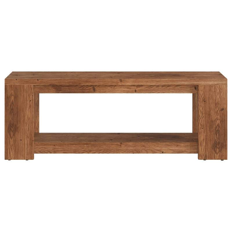 Solid Wood TV Stand, Media Console with Open Shelves, TV Entertainment Center Living Room Bedroom Accent Television Stand