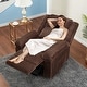 preview thumbnail 30 of 37, Corduroy Recliner Chair, Manual Recliner Sofa with Handle, Pillow Top Arms, Thick Padding, Side Pocket, 330Lbs Capacity