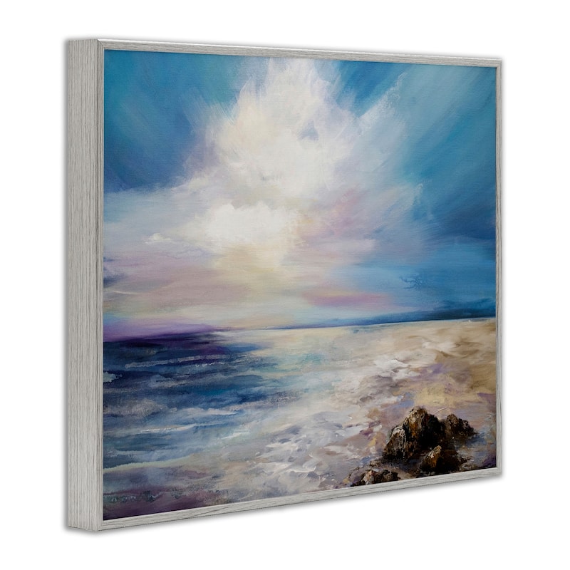 Stupell Serene Clouds over Beach Framed Giclee Art Design By Karen Hale