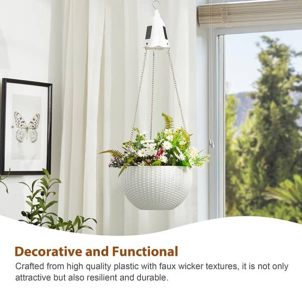 Baimuru 30-inch Height Solar Lighted Hanging Plastic Planter by Havenside  Home - Bed Bath & Beyond - 30546291