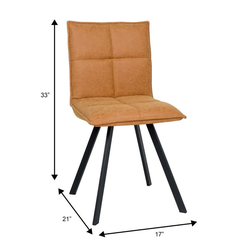 5-Piece Dining Set 63-Inch Rectangular Natural Wood Dining Table and 4 Leather Side Chairs in Iron