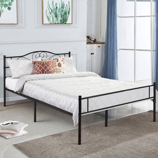 Shop Vecelo Black Metal Twin Full Queen Metal Bed Platform Bed