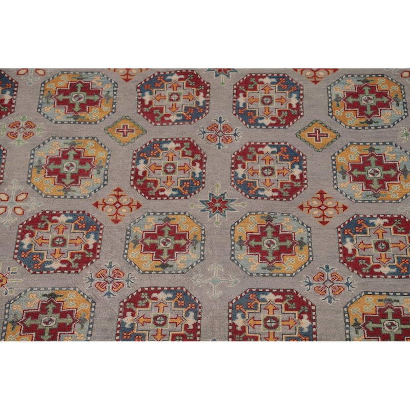 All-Over Kazak Area Rug Handmade Wool Carpet - 9'7" x 13'1"