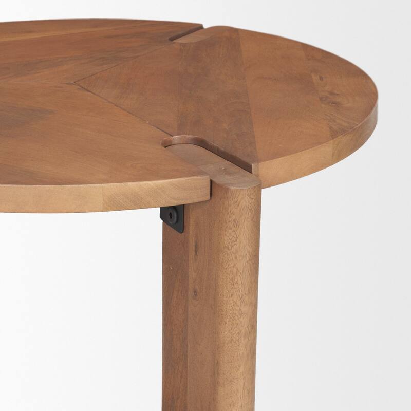 Hisako Mid Brown Open Round Accent Table