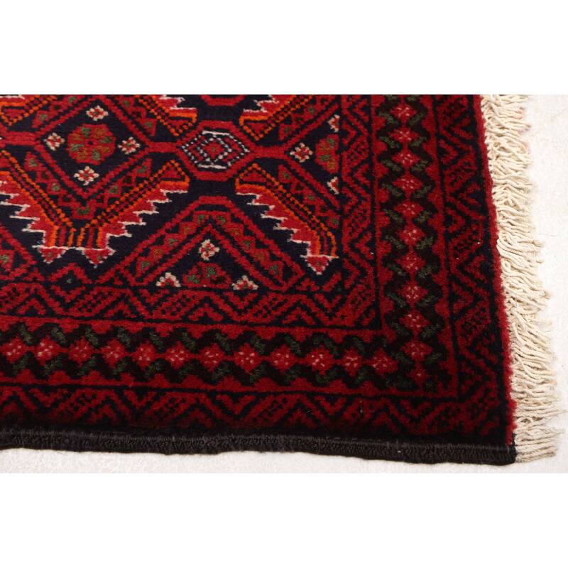 ECARPETGALLERY Hand-knotted Teimani Red Wool Rug - 3'6 x 6'4