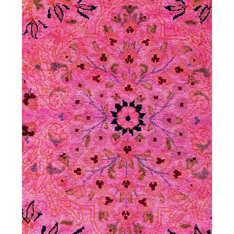 Overdyed One-of-a-Kind Hand-Knotted Area Rug - Pink - 8' 1" x 15' 8"