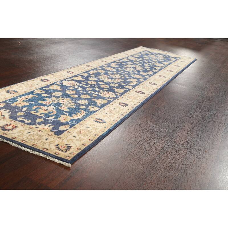 Vegetable Dye Peshawar Chobi Oriental Runner Rug Hand-knotted Carpet - 2'8" x 9'11"