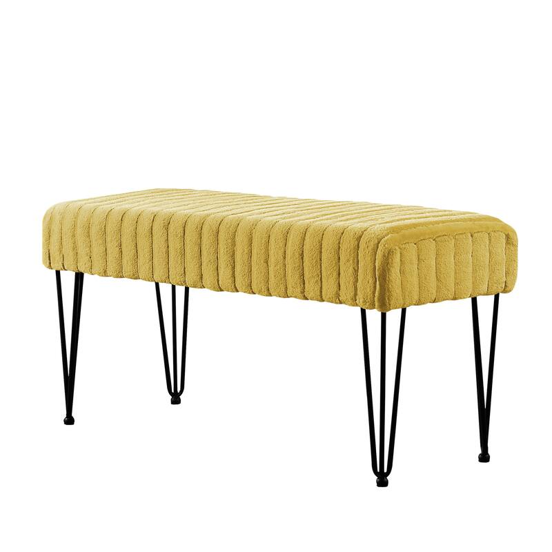 Serenta SuperMink Fauxfur Ottoman Bench