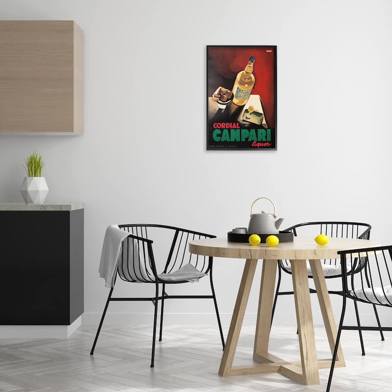 Stupell Vintage Campari Wine Framed Giclee Art Design By Marcus Jules