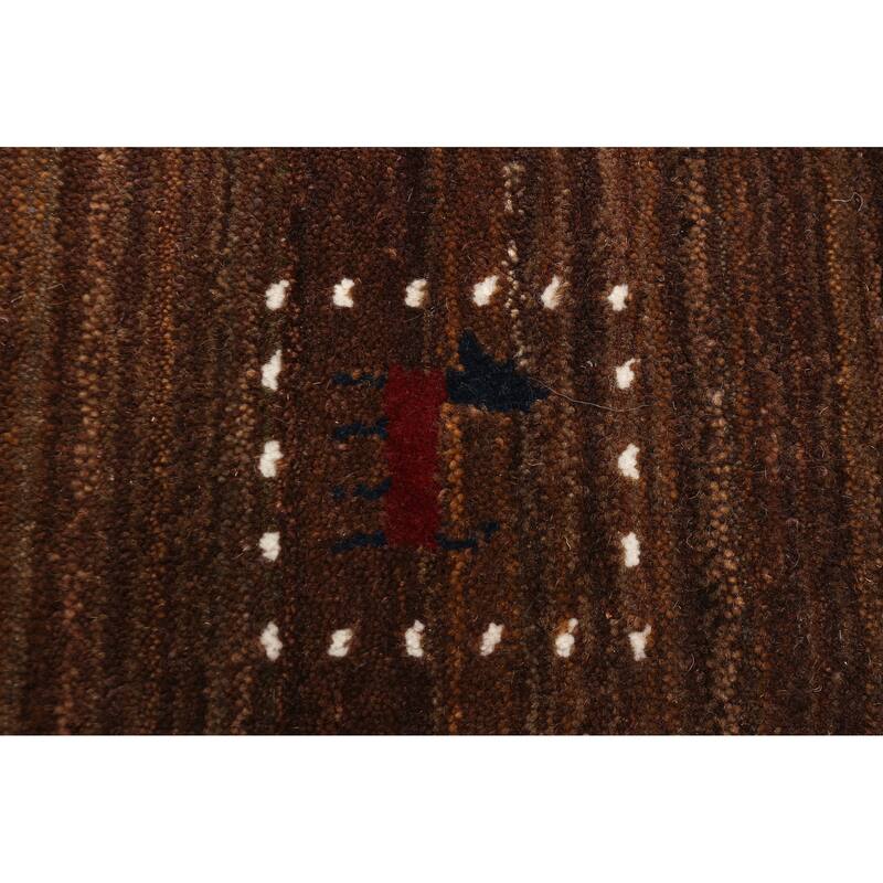 ECARPETGALLERY Hand Loomed Kashkuli Gabbeh Brown Wool Rug - 3'11 x 6'0