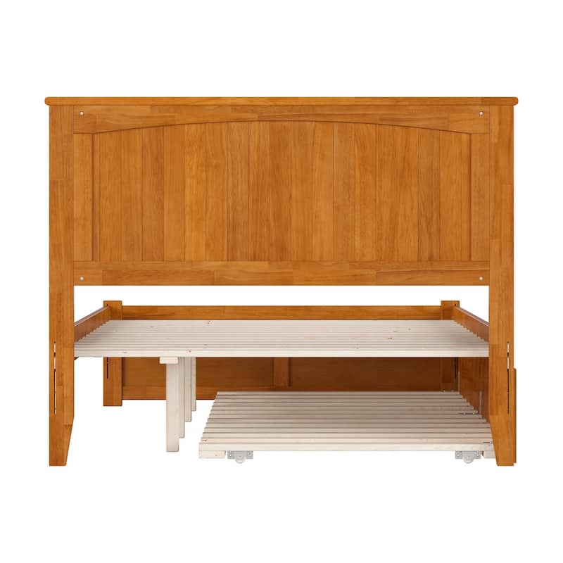Nantucket Full Platform Bed with Footboard and Twin Trundle