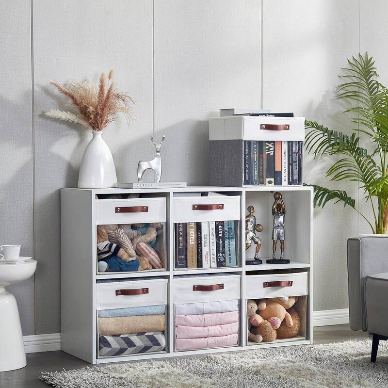 4 Pack Linen Foldable Storage Bins (13 x 13 inch)