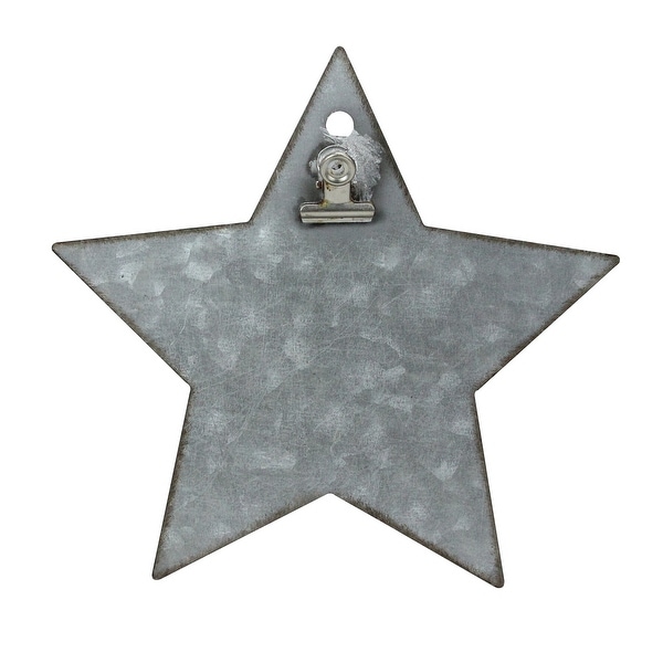 6.5" Galvanized Metal Star Christmas Clip Photo Holder Display Stand