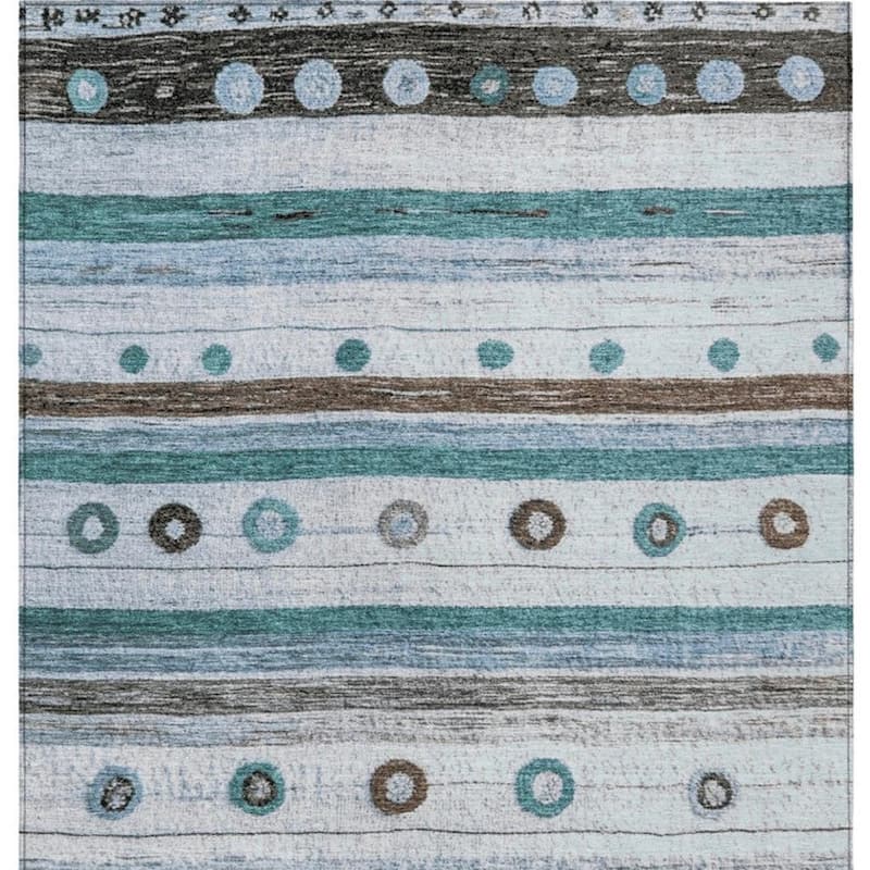 HomeRoots Striped Transitional Rectangle Outdoor Rug