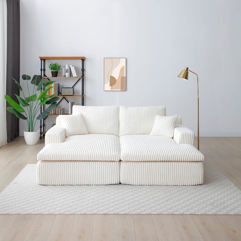 Oversized Sectional Lounge Sofa, Sleeper Sofa with Cloud Plush, Sofa Bed Loveseat Sofa for Living Room