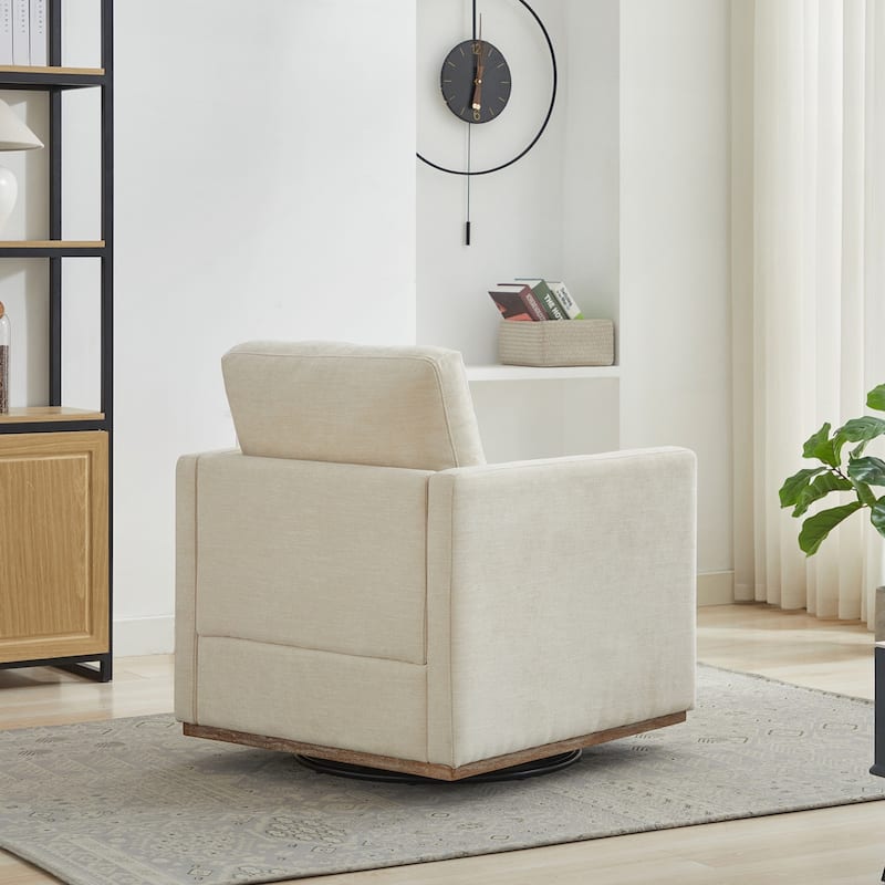 30.7"W Square Upholstered Swivel Accent Chair