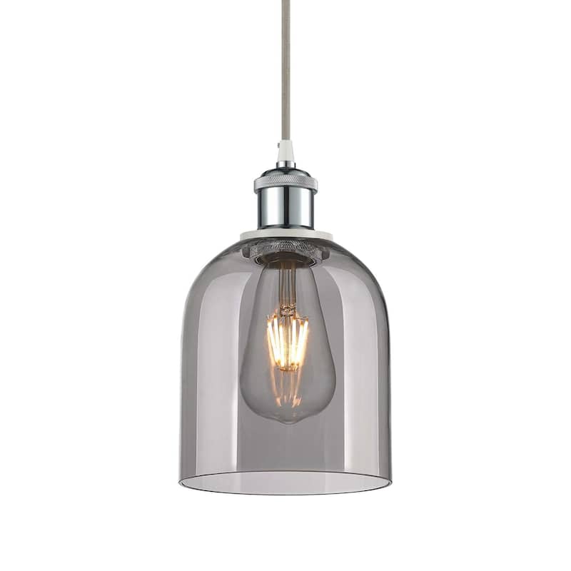 Innovations Lighting 516-1P-10-6 Bella Pendant Bella 6" Wide Mini - White Polished Chrome / Light Smoke