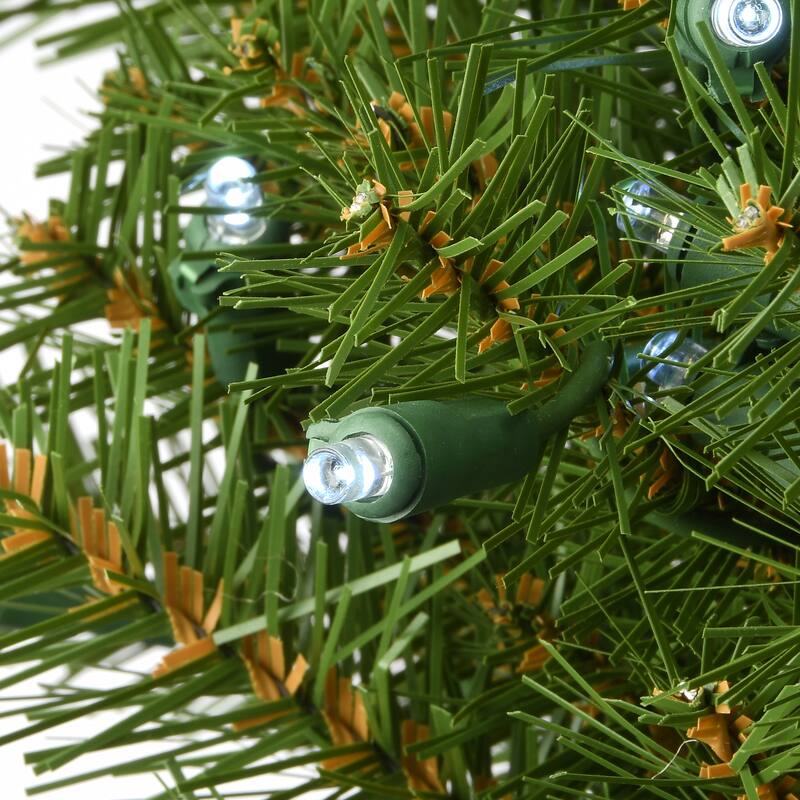 National Tree Company 4 ft. Memory-Shape Norwood Fir Wreath with White LED Lights - 4 ft