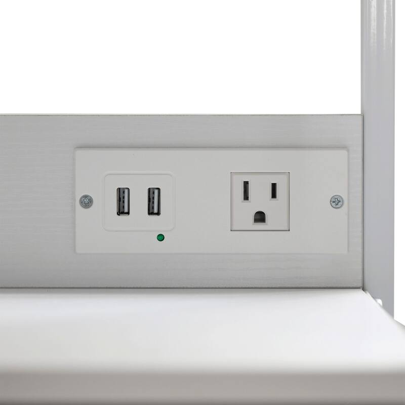 3 Fabric Drawer Nightstand with 2 USB Port/1 Outlet Charging Station
