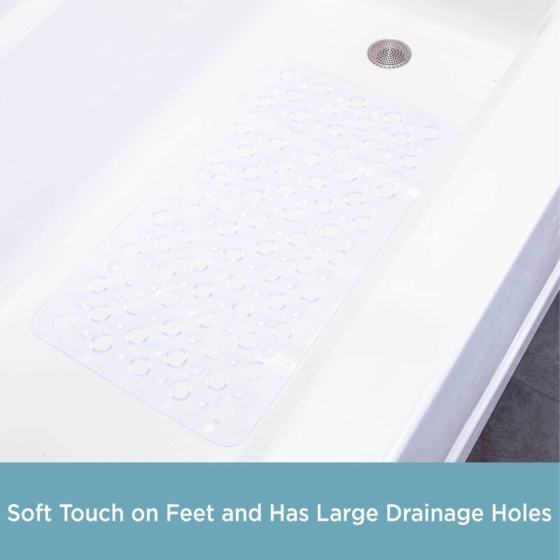 Kenney Vinyl Bath, Shower, and Tub Mat, 14.5" W x 27" L