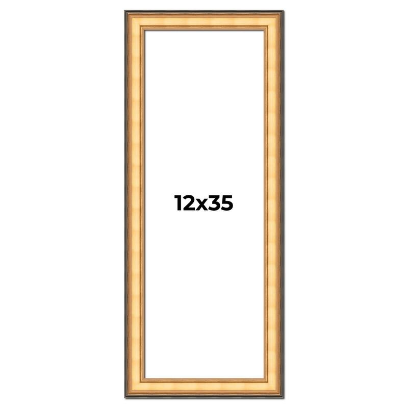 12x35 Frame Gold Plein Aire Solid Wood Picture Frame Width 2 Inches |