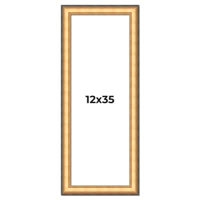 12x35 Frame Gold Plein Aire Solid Wood Picture Frame Width 2 Inches |