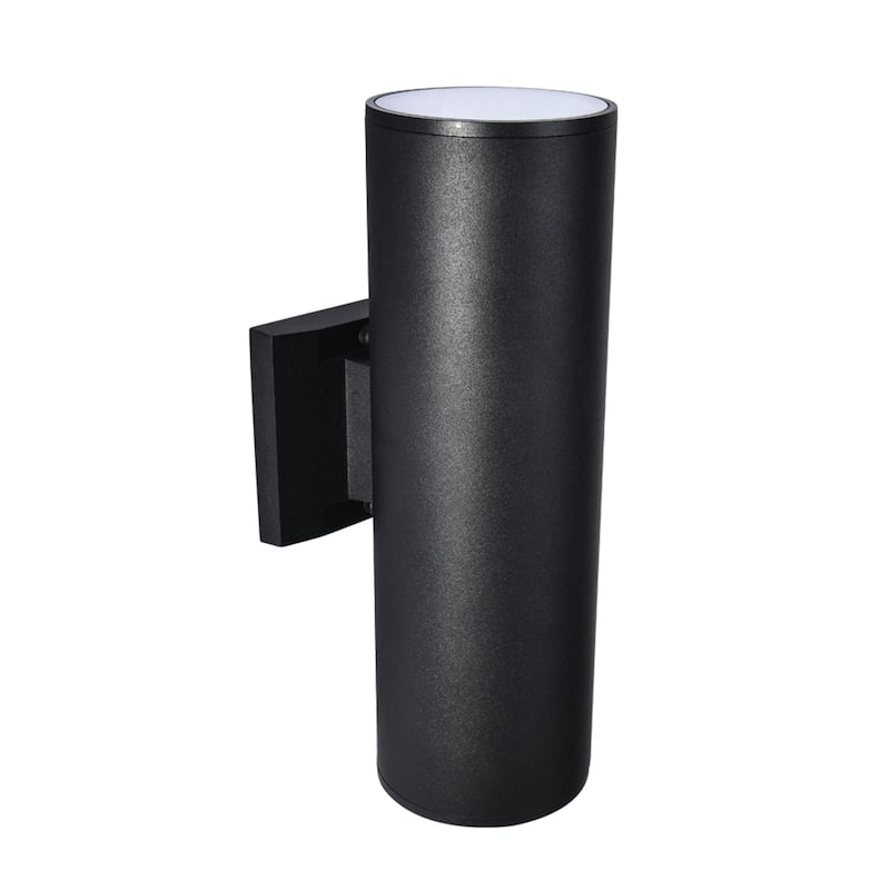 2 - Light Modern Industrial Matte Black Outdoor Wall Sconce