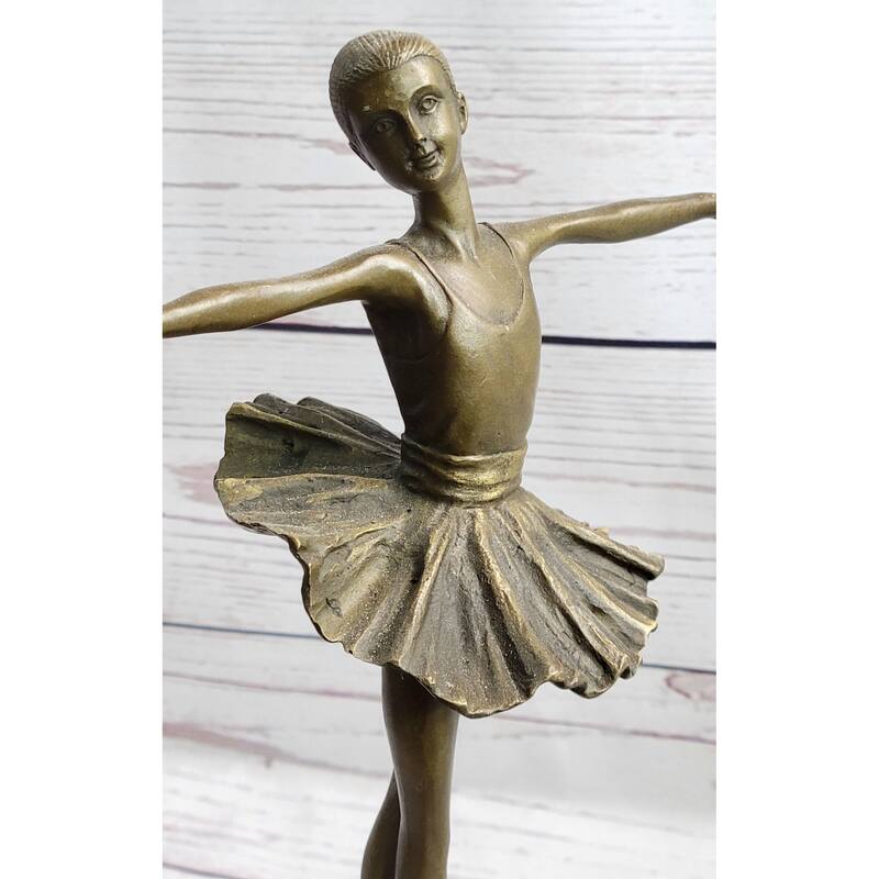 Prima Ballerina Dancer Girl Figure Trophy Statue Sculpture On Marble Base