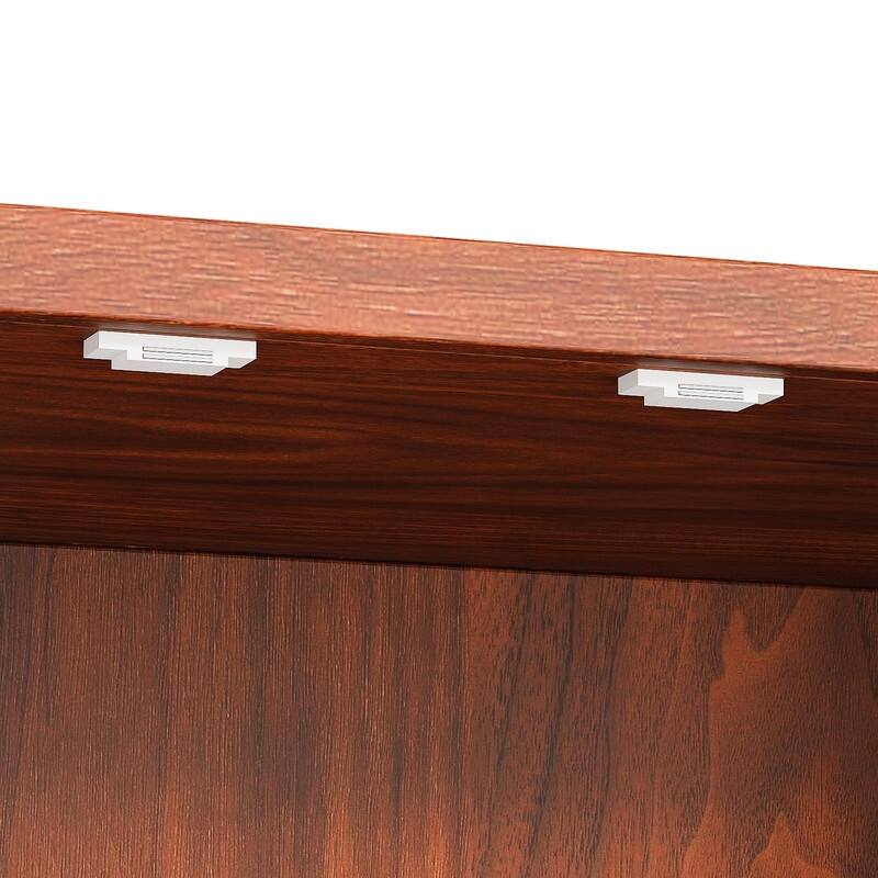 Modern 72"H Fluted Wood Kitchen Pantry Cabinet with 6 Shelves for Versatile Storage Solutions