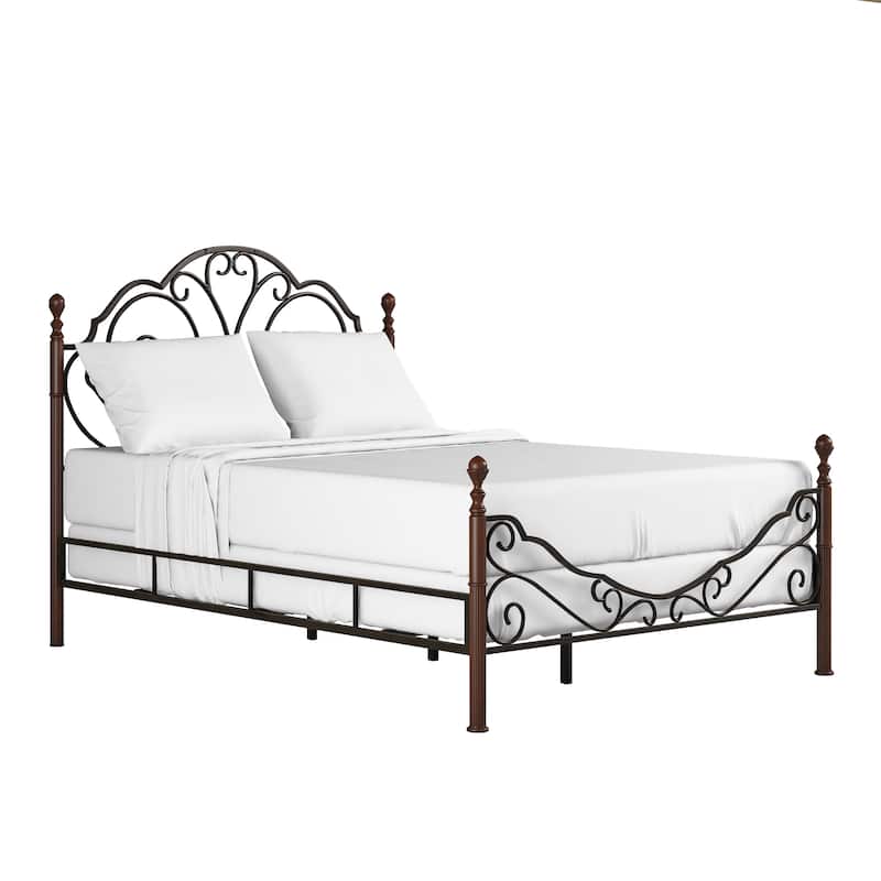 LeAnn Graceful Scroll Bronze Finish Iron Bed by iNSPIRE Q Classic - Queen