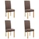 preview thumbnail 1 of 3, vidaXL Dining Chairs 4 pcs Brown Fabric