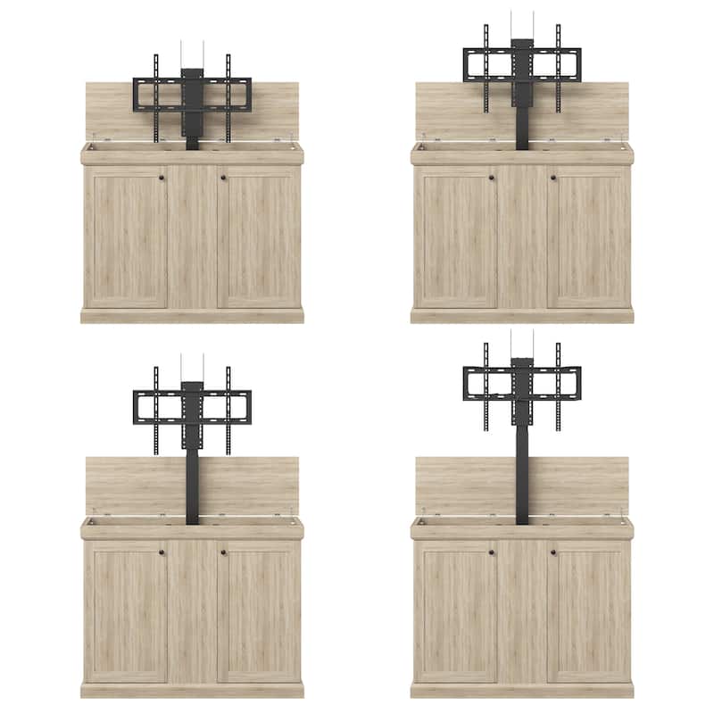 Motorized TV Lift Cabinet for TVs up to 50 Inch, Pop Up TV Lift Console with Remote Control, Hidden TV Cabinet Stand