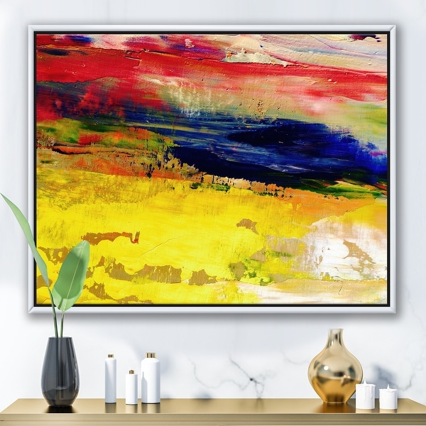Designart 'Oil On Canvas Textured Composition II' Modern & Contemporary Framed Canvas Wall Art Print. Opens flyout.