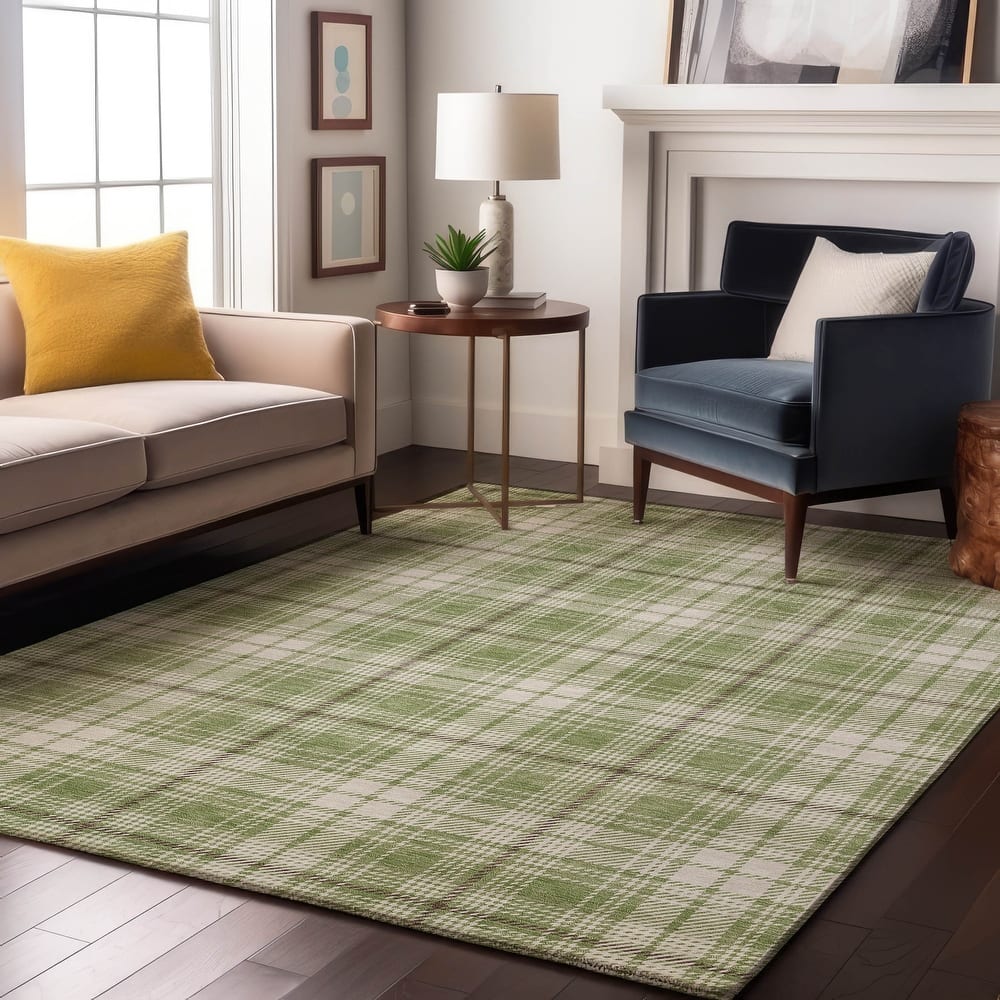 Premium Washable Super Soft Farmhouse Plaid Mayfield Rug