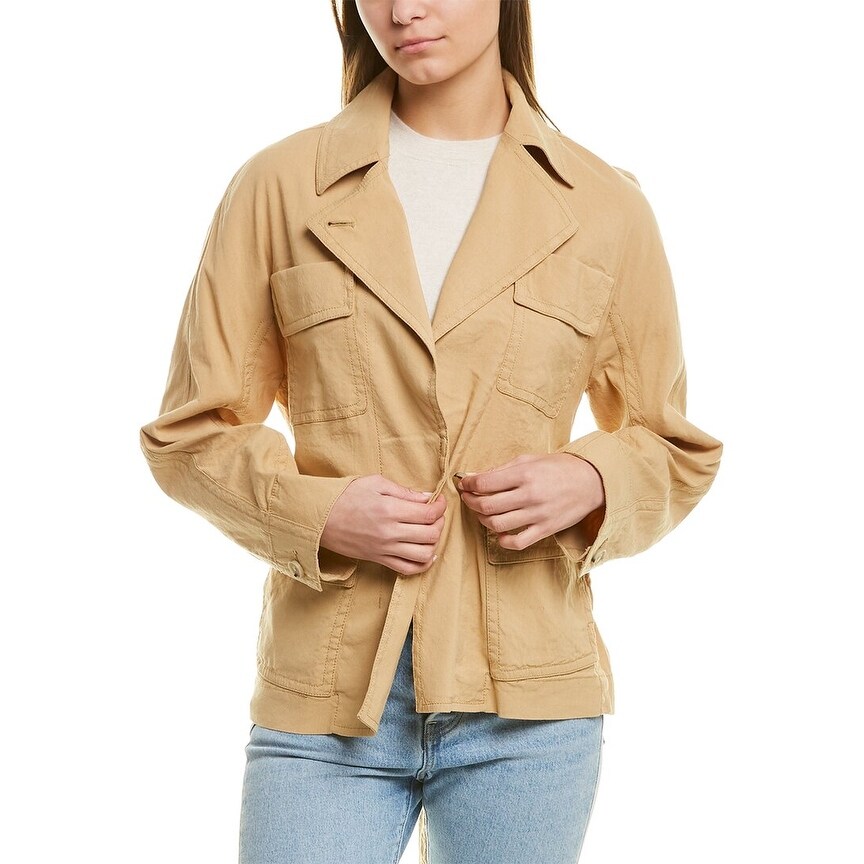 linen blend jacket womens