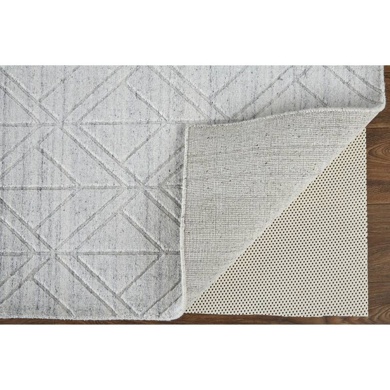 Tatem Minimal Viscose White/Gray Area Rug