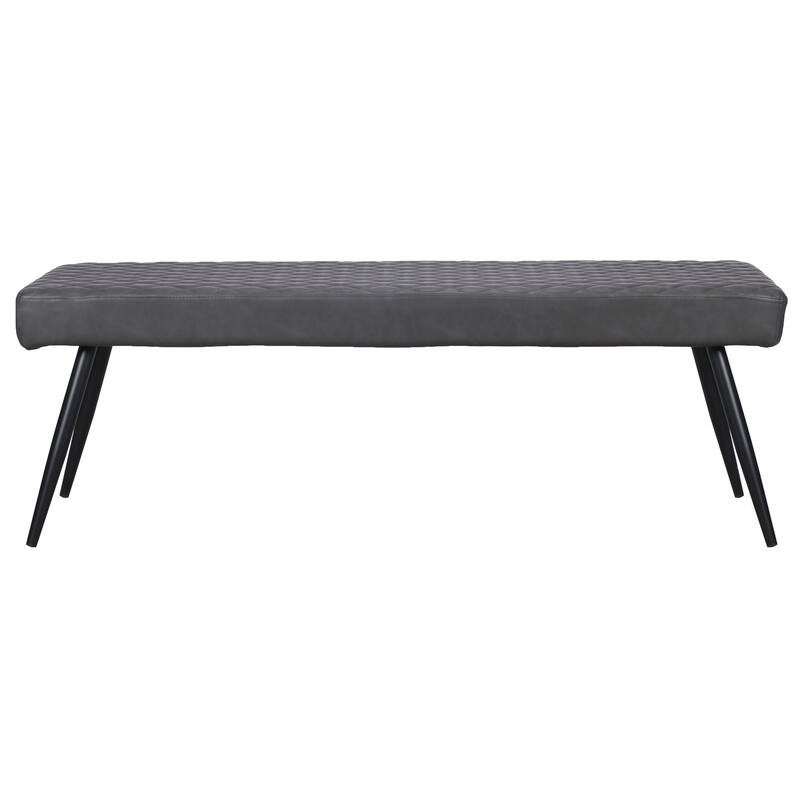Contemporary Upholstered Dining Bench with Black Sanded Powder Coat Frame