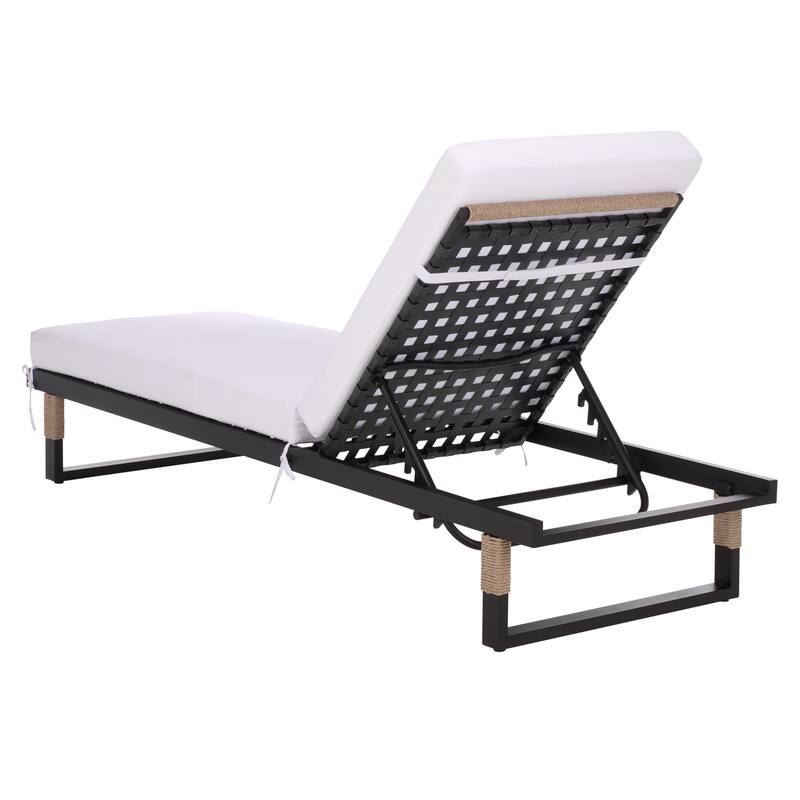 SAFAVIEH Outdoor Living Arman Lounger with Cushion - 79"W x 26"D x 15"H
