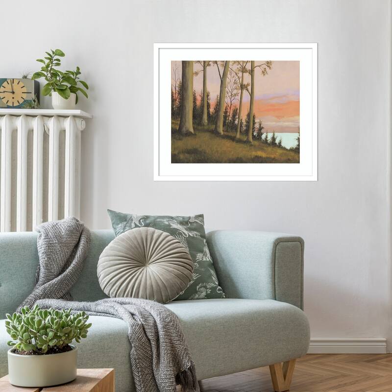 Remote Lakeshore No. 2 by Michael Willett Wood Framed Wall Art Print - Svelte White