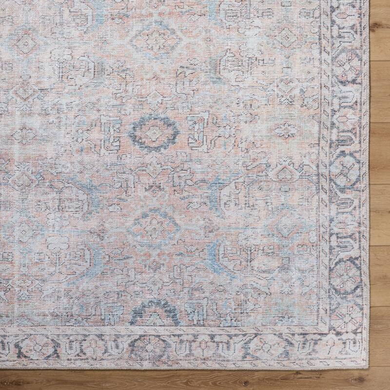 Livabliss Transitional Kemer Medallion Washable Area Rug