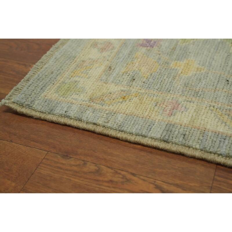 Hand Knotted Oriental 100% Wool Carpet Transitional All-Over Greys & Charcoal Oushak Area Rug - 14' 0'' X 10' 0''