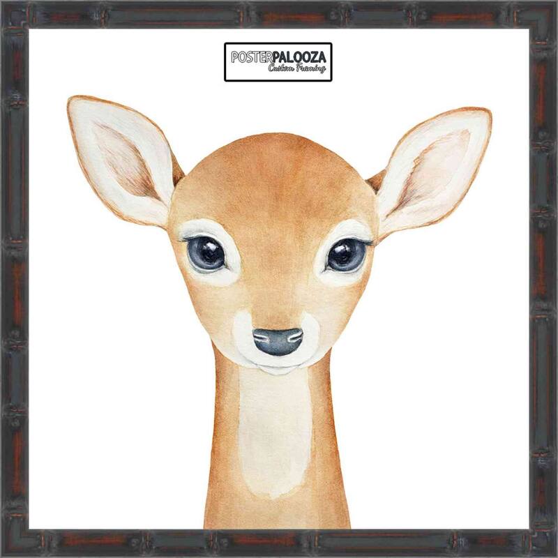 11x11 Brown Thin Bamboo Picture Frame - UV Acrylic, Foam Board Backing, Hanging Hardware