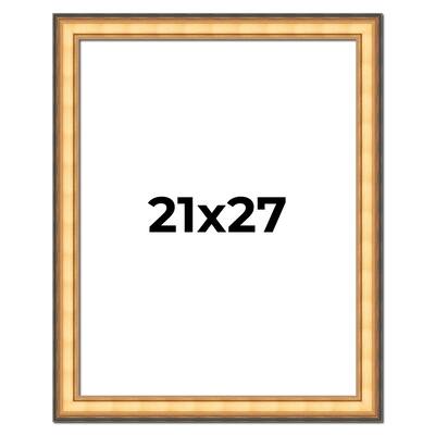 21x27 Frame Gold Plein Aire Solid Wood Picture Frame Width 2 Inches |