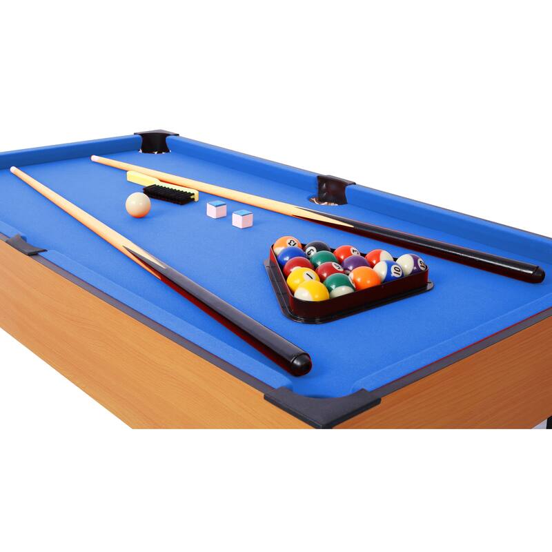 5-in-1 Multi-Game Table - Billiards, Push Hockey, Foosball, Ping Pong, and Basketball