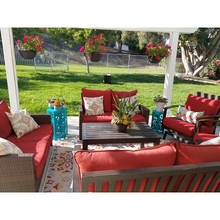 Dandelion Outdoor 12-inch &14-inch 2-piece Floral Side Table Set by Christopher Knight Home