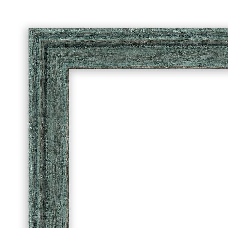 Upcycled Teal Grey Wood Framed Natural Corkboard Bulletin Board
