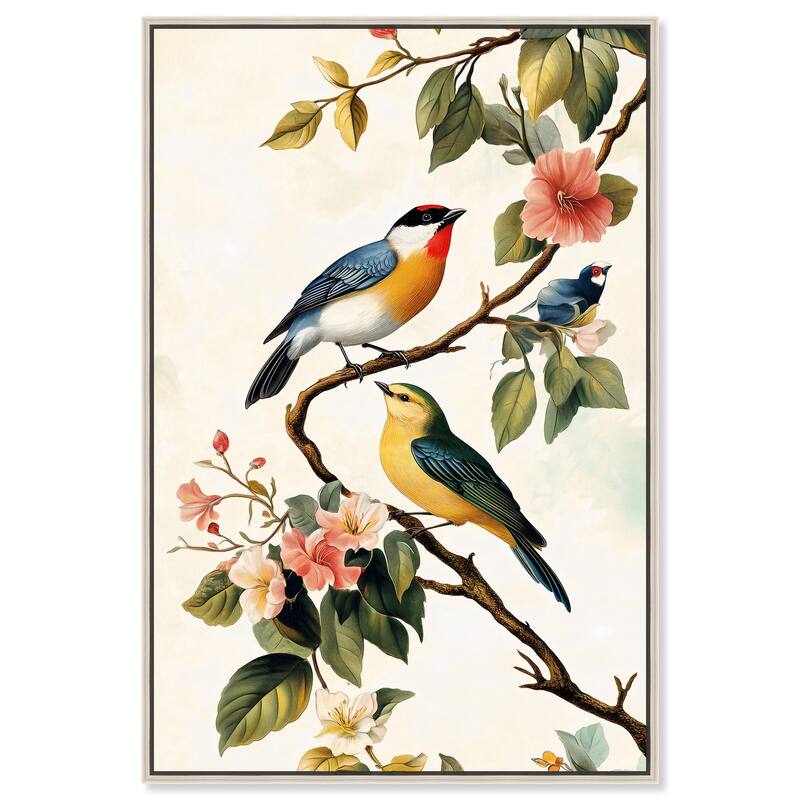 Colorful Perch Canvas by Art Remedy - Silver - 20" x 30"