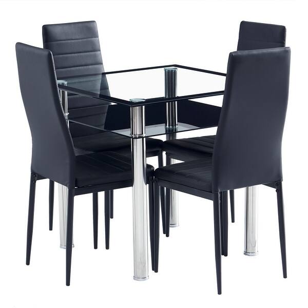 Stylish & Durable PU Leather Dining Chairs Set of 4 for Dining - 15.74"x 18.5"x 38.58" (L x W x H)